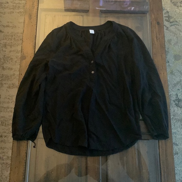 Black long sleeve half button up - Picture 1 of 2